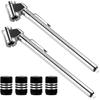 2PCS Pencil Tire Pressure Gauge, 10-120PSI Stainless Steel Dual Head Air Gauge with 4 Valve Stem Caps, Accurate Dually Chuck Wheel Gage Tire Checker