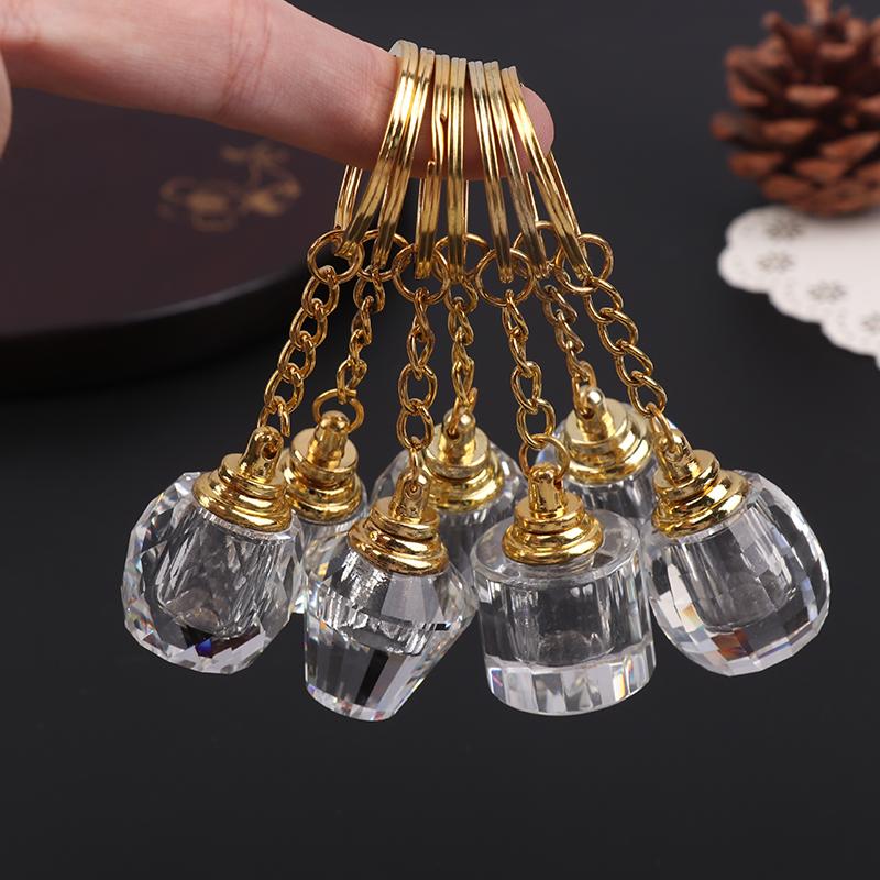 Elegante Mini Glazen Parfumflesje Sleutelhanger Draagbaar Navulbaar Glazen Flesje Met Dop Sleutelhanger Ideaal Cadeau Voor Vriendin, Verjaardag
