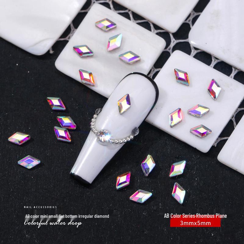 

Фальшивые украшения для ногтей: Переливающиеся АБ Стеклянные Бриллианты, Цветные Акценты с Плоским Дном для Маникюра