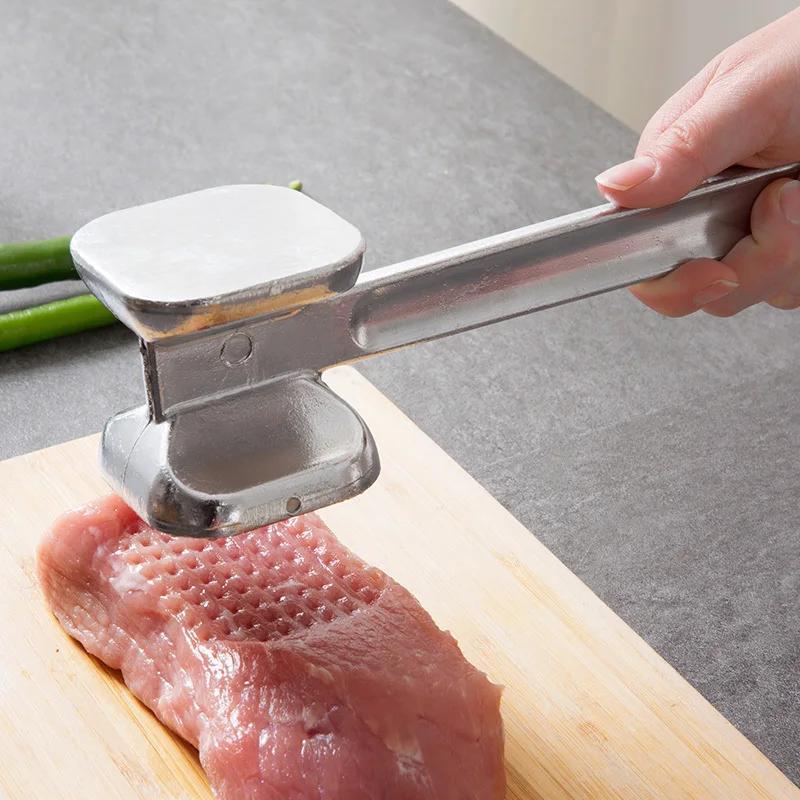 Meat Tenderizer Hammer Tool Dual-Sided Nails Meat Mallet Meat Hammer for Chicken with Aluminum Alloy Rubber Comfort Grip Handle