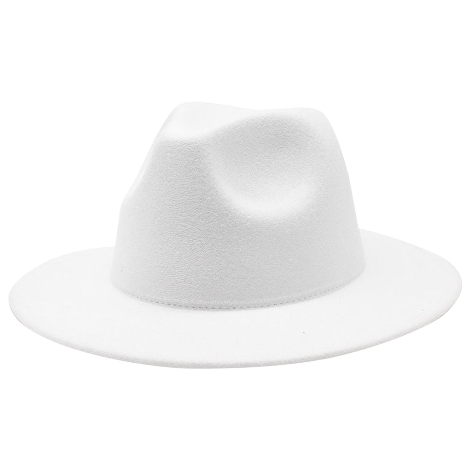 

Унисекс Минималистский шерстяной цилиндр Jazz Hat L белый