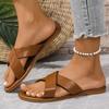 Womens Slide Sandals, Non- Water-Resistant PU - Sandals with All-Day Comfort for Indoor Outdoor Casual Errands & Beach Days