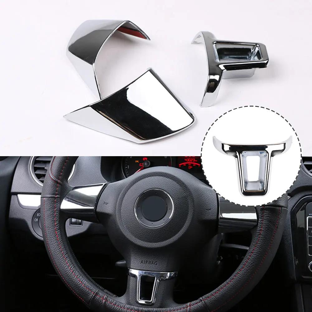 Copertura Decorativa Cromata in ABS per Volante Auto Adesivo per Volkswagen VW GOLF POLO JETTA MK5 MK6 Bora Accessori Auto