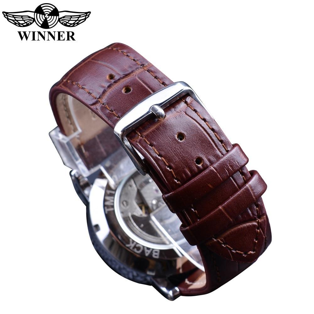 Forsining Orologio Uomo Automatico Scheletrato Vintage - Quadrante Scheletrato, Cinturino In Pelle, Argento/Bianco