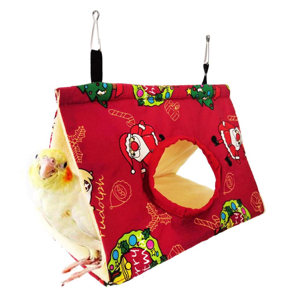 Lovebird Parakeet Fluffy Shed Winter Plush Bird Hut Pet Tent Parrot Hammock Sleeping Bed