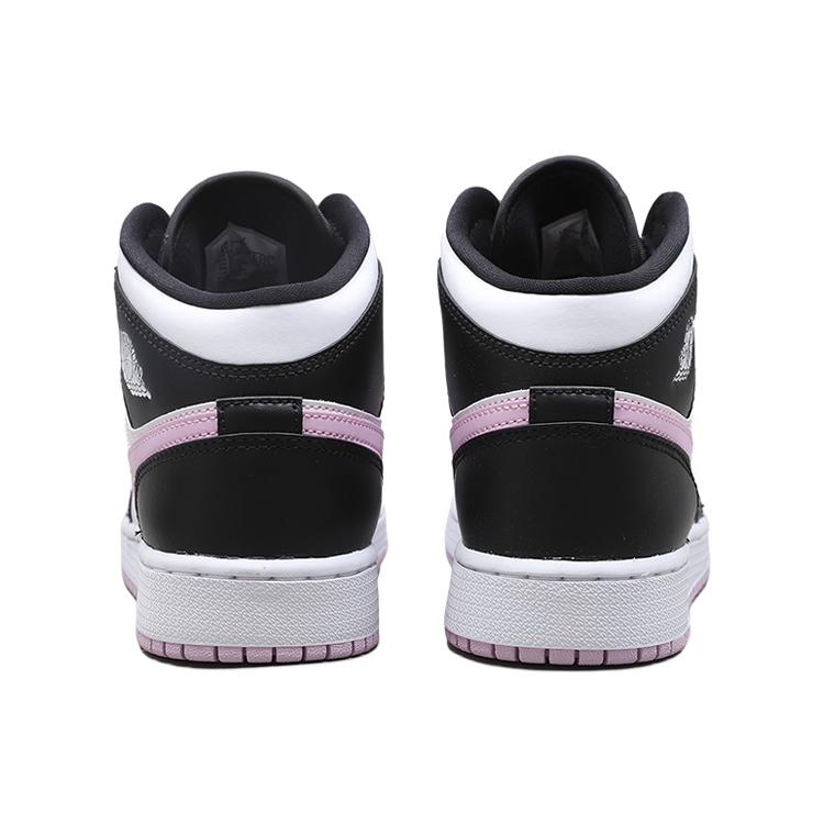 Ny Jordan 1 Mid Hvit Svart Lys Arktisk Rosa GS 555112-103