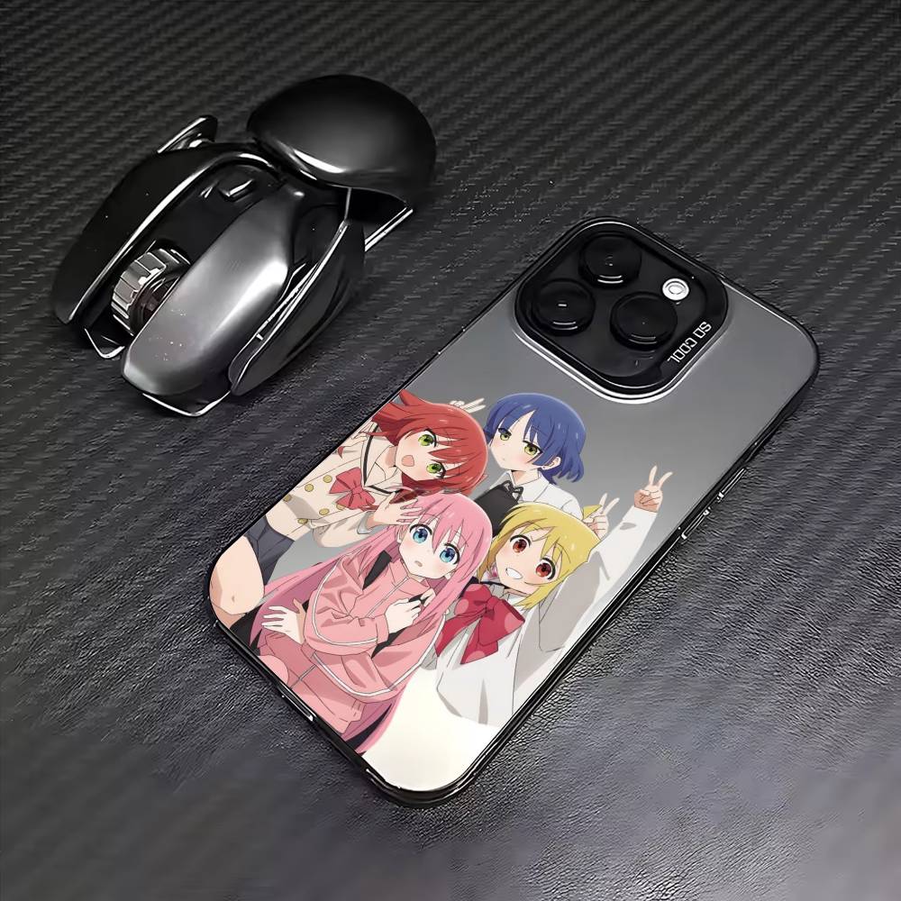 

Bocchi The Rock Kessoku Band Phone Case For iPhone17,16,15,14,13,12,11 Plus,Pro Max Colored Silver Plated Inside Cover iPhone13