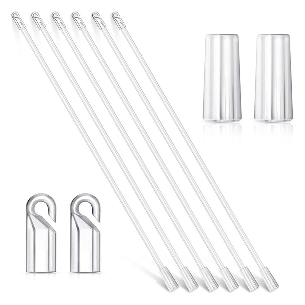 2/4/6/8/10Pcs Vertical Blinds Replacement Pull Rods with Hook and Handle for Door Window Curtain Shade Tilt Wand Stick