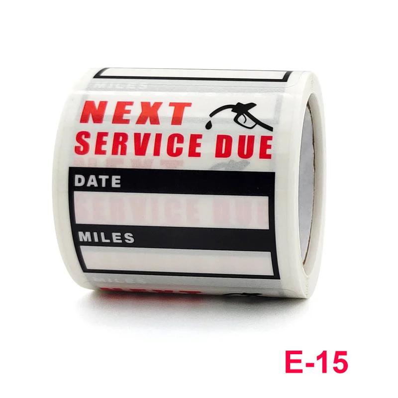 120pcs/roll Oil Change Maintenance Service Reminder Stickers Window Sticker PET Adhesive Labels Car Sticker "NEXT SERVICE DUE"
