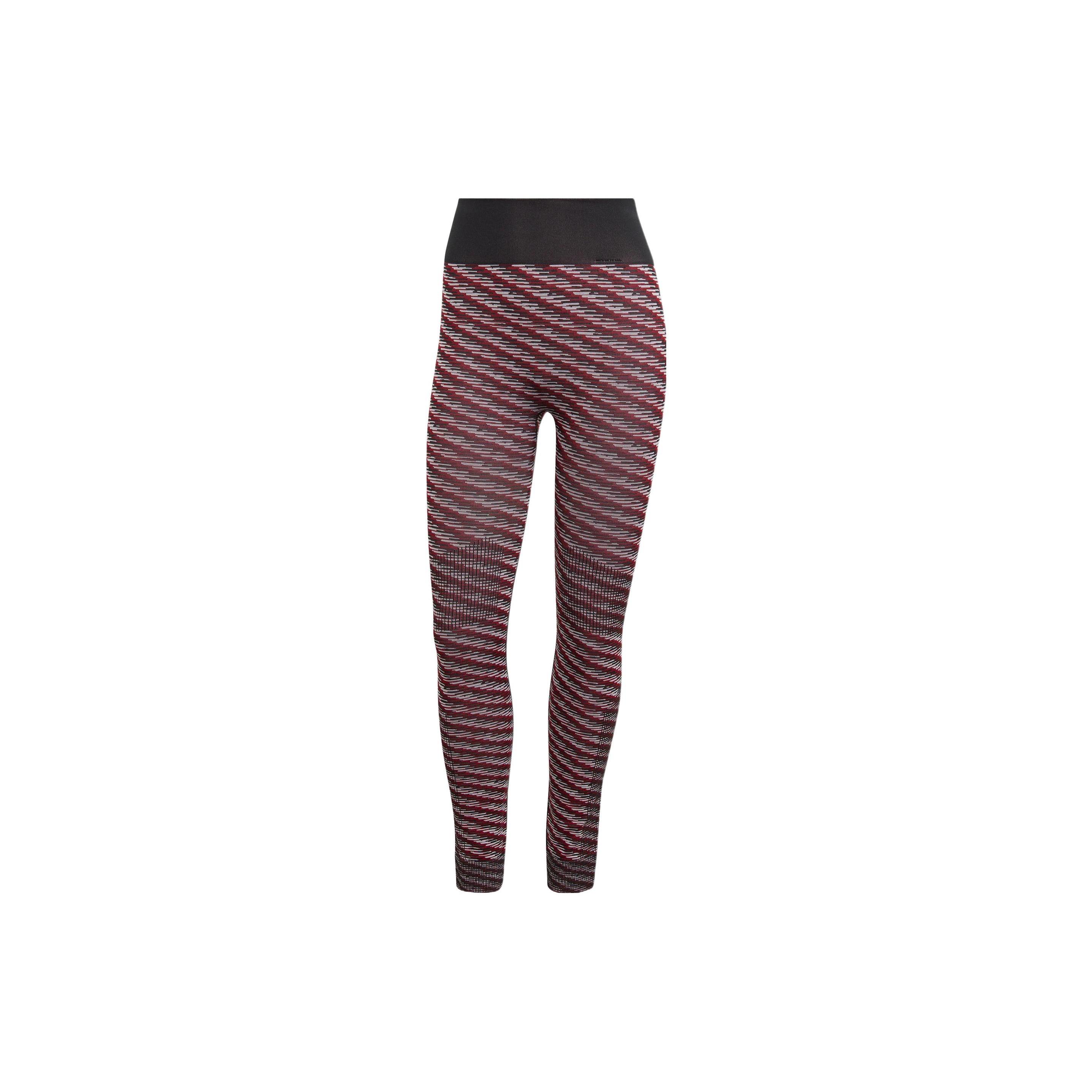 (ЖЕНСКИЕ) adidas by Stella McCartney Трикотажные леггинсы для тренировок Азиатский размер Красный Черный Женские HG1267 L