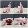 Elephant Decorative Ceramic Flower Pot for Succulents – Mini Cactus Planter with stand, Elegant Home Garden Decor