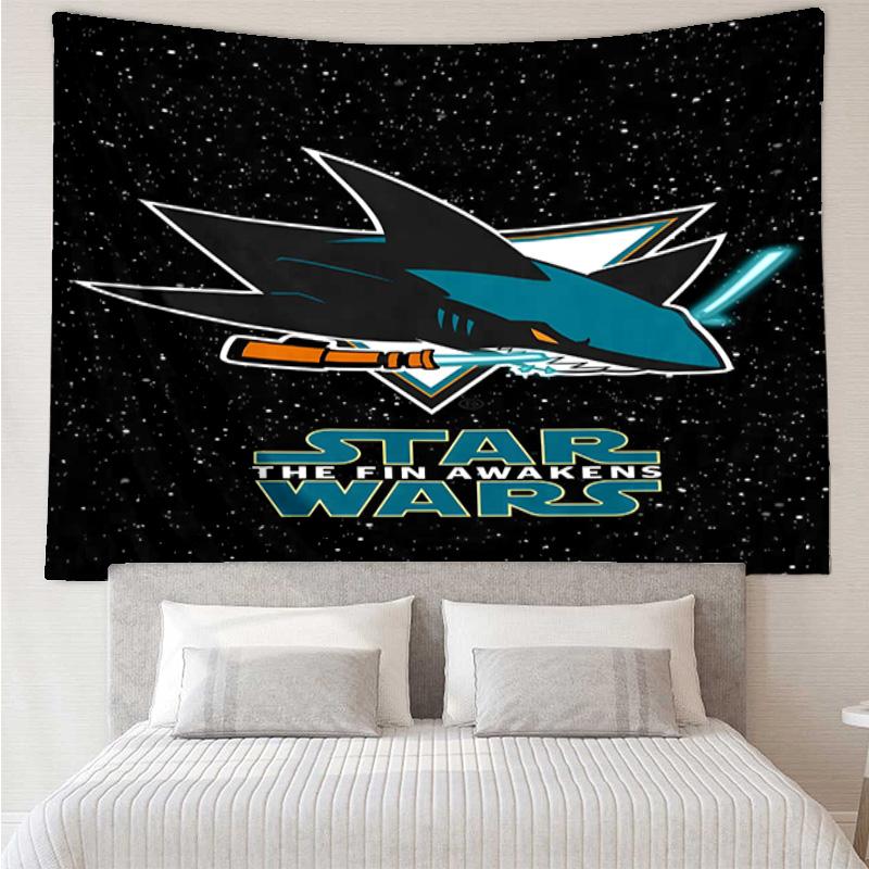San-Jose Sharks Hockey Tapestry, Unique Design Tapestry, Wall Decor for Bedroom,Livingroom, Playroom,Heartwarming Fan Holiday Gifts