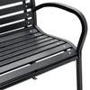 Double Garden Bench Black 231 cm Steel and WPC