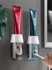 2Pcs Use This Automatic Hands-Free Toothpaste Dispenser and Wall-Mounted Bracket to Upgrade Your Bathroom