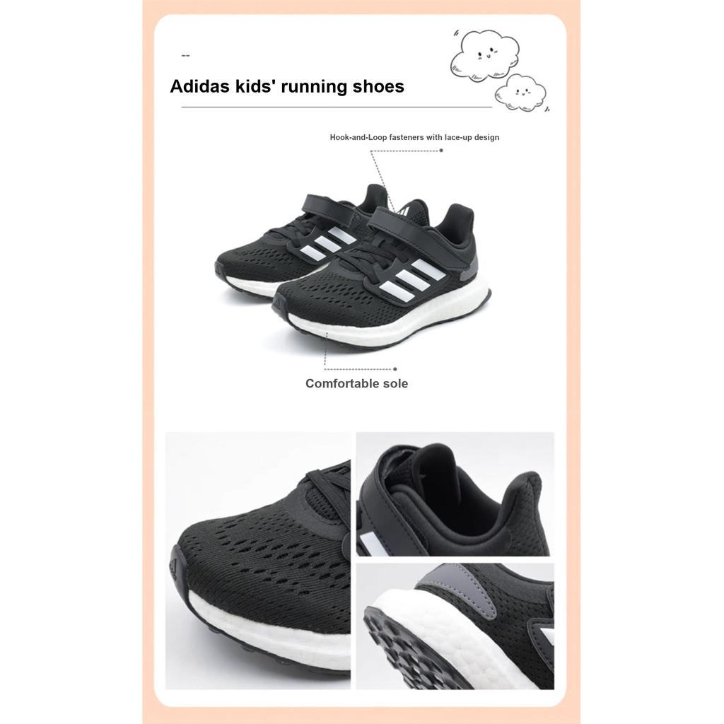 adidas Pureboost 22 Classic Retro Casual Non-Slip Durable Low-Top Running Shoes Kids Running Shoes Gray White JI2052