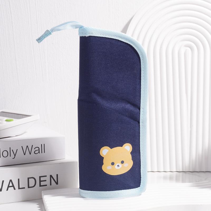Creative Cartoon Pencil Bag Holder for Primary Office School Students Supplies Gift Cloth Art Convenient Kawai Stationery Bag
