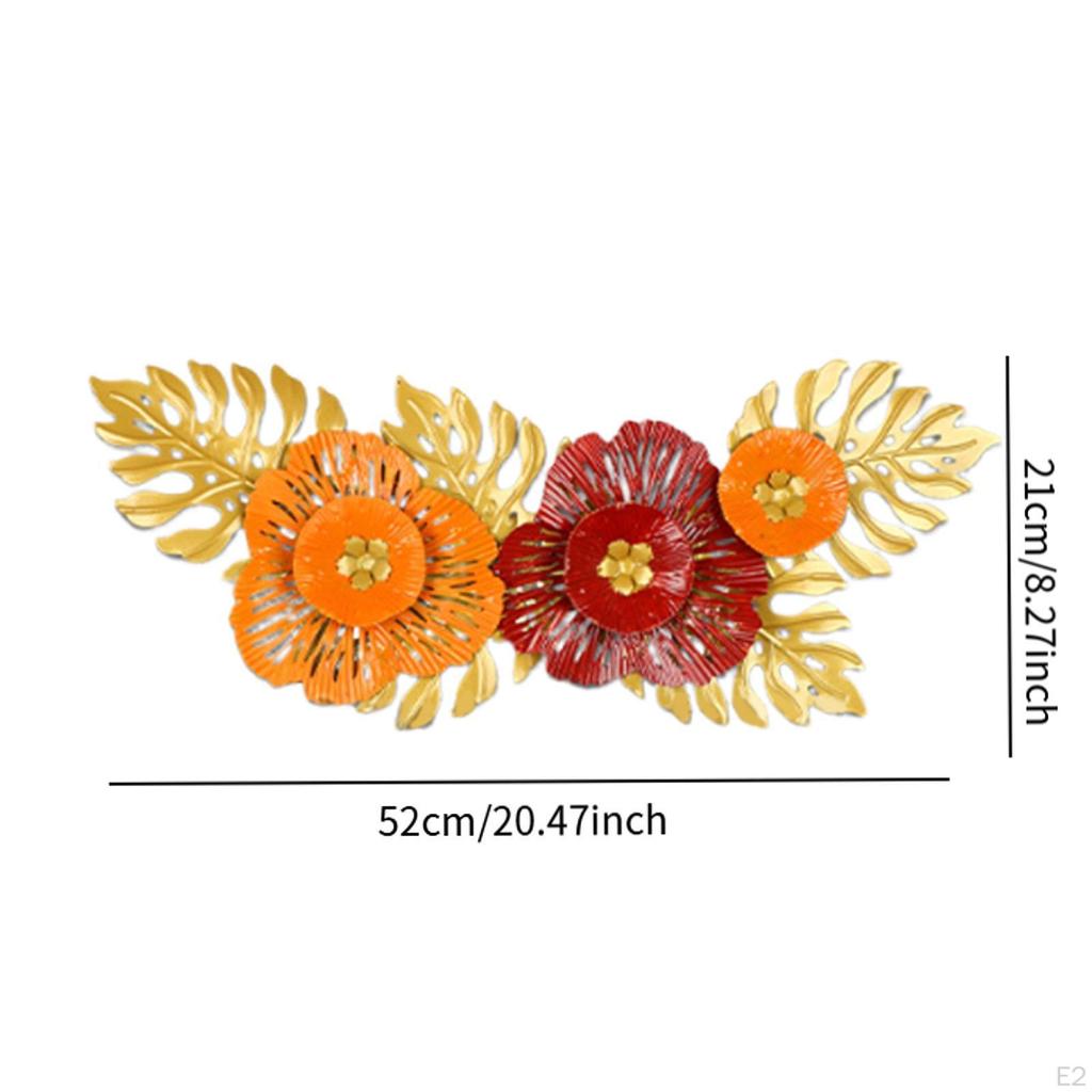 Flower Metal Wall Art Decor Iron Creative Modern Ornament Decoration for Home Cafe
