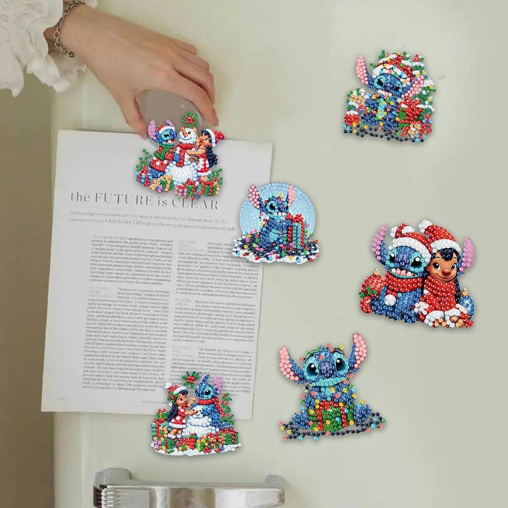 6Pcs Gift Series Diamond Art Fridge Magnet Diamond Painting Refrigerator Magnet Diamond Painting Fridge Magnet for Adults Beginners