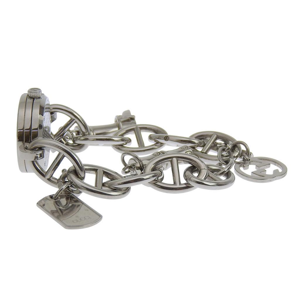 Gucci G Charm Watches 107 2459 BrownDial Stainless Steel Quartz Analog Display Women Used