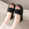 Premium thick-soled slippers women's summer 2025 new outer wear muffin fashion folds with skirts summer cool slippers
