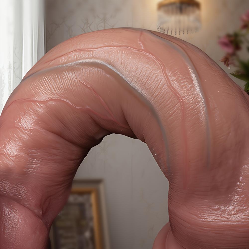 Large Girth Double Layer Liquid Silicone Phallic Dildos-Soft,Realistic,Ideal for Intimate Play&Pleasure,Pleasure Toys,Realistic Texture,Durable Toy