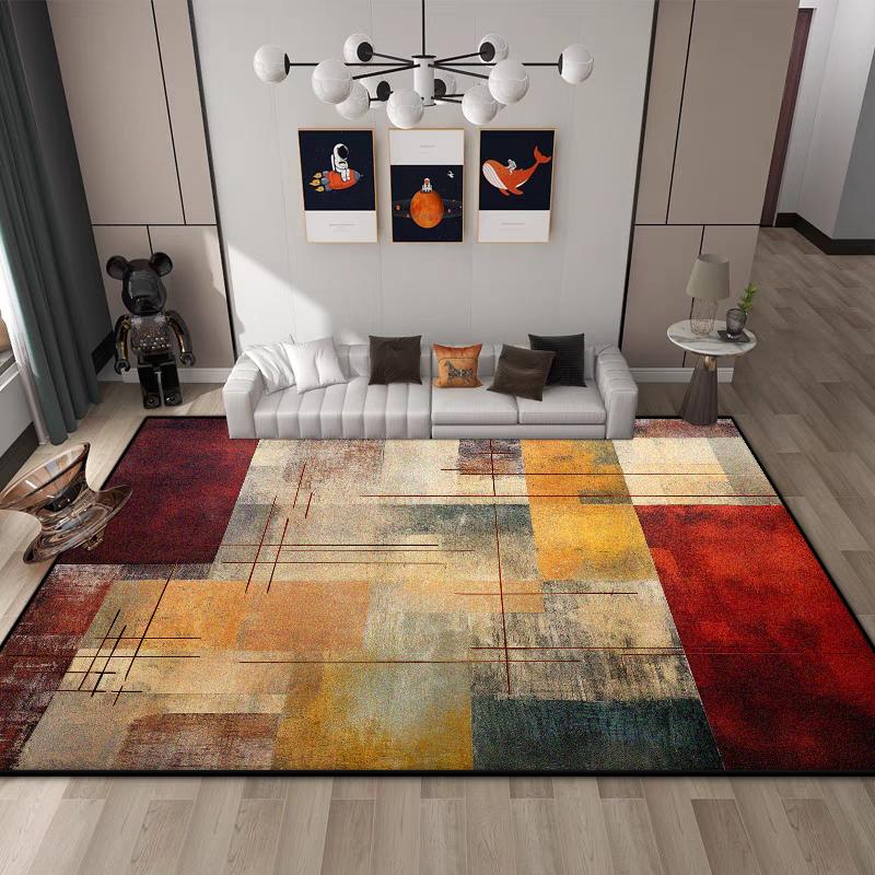 Gittermuster Postmoderne Wohnzimmerteppiche Rutschfest Großer Teppich 140x200 Heimdekoration Luxuriös Saugfähig Eingangsbodenmatten IG