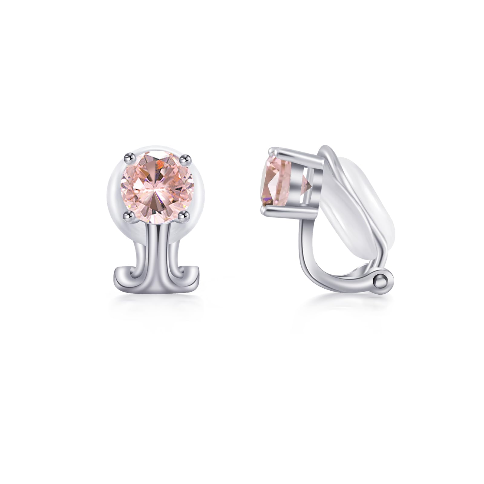 

Free bird Morganite Earrings for 925 Earrings for April Great for Presents Women, Popular, Silver, Hypoallergenic, Non-Pierced Women, Painless,