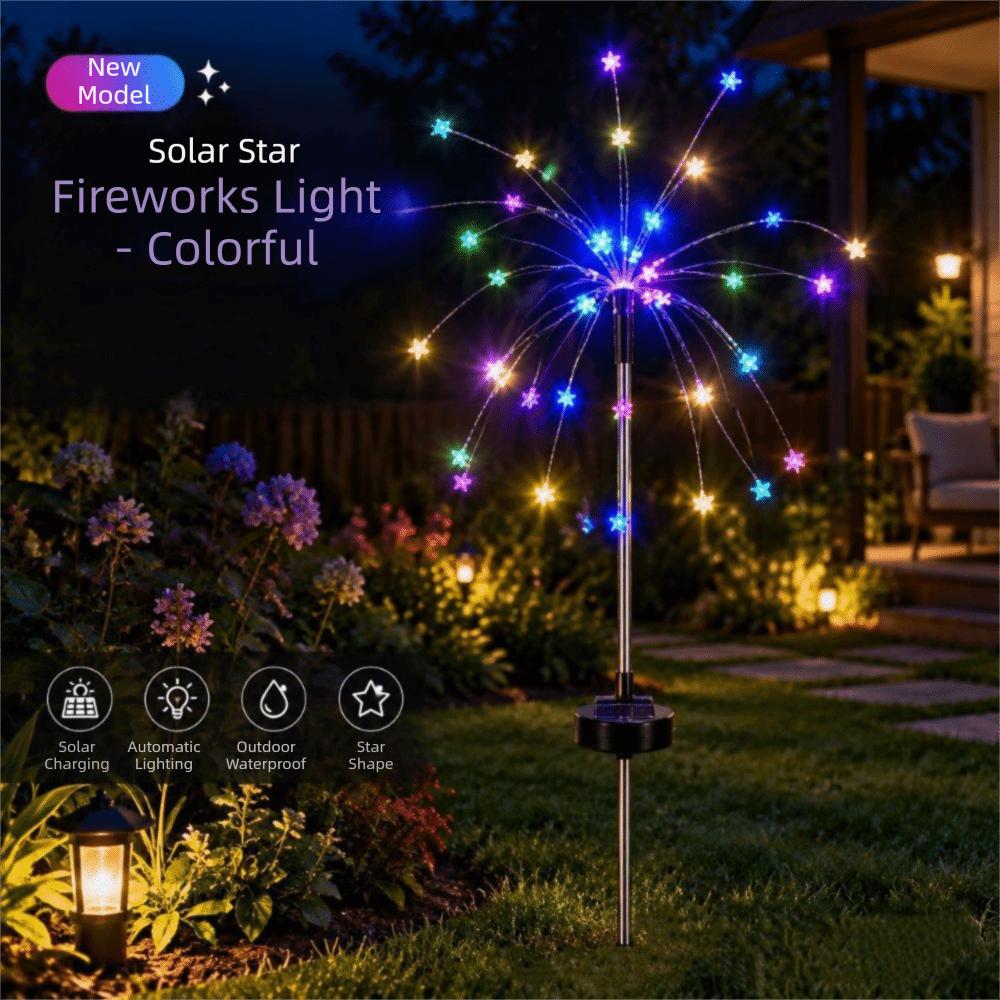 Waterproof Solar Firework Lights LED Solar Fireworks Lights Halloween Fairy Lights Landscape Decor