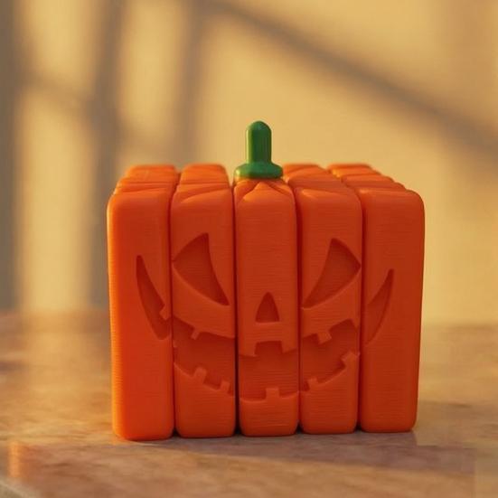 3D Printed Pumpkin Fidget Toy, Spooky Halloween Pumpkin Anxiety Relief Sensory Toy for Stress Relief, Halloween Party Supplies