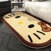 Cartoon Kitty Imitation Cashmere Anti-Slip Rug for Bedroom & Living Room