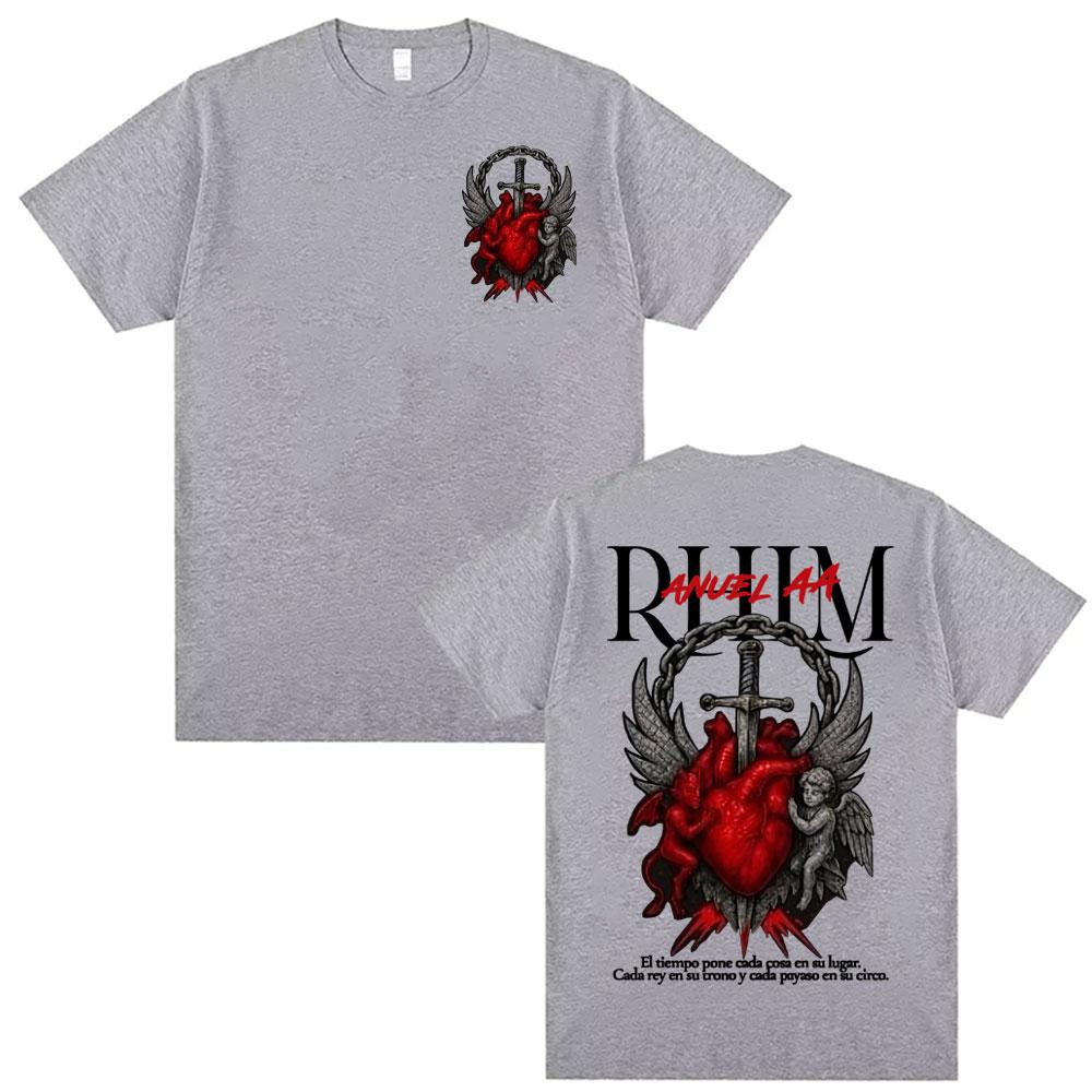 Rapper Anuel AA Rhlm 2 Album Tour Graphic T-shirts Men's Clothing Oversized Hip Hop Short Sleeve Summer O-Neck Comfort T Shirts