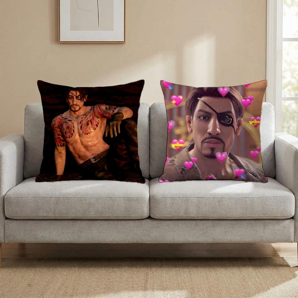 Love G-Goro Majima Y-Yakuza Cushion Cover Multi-Scene Pillow Cover for Home & Car - Reversible, Soft & Durable for Daily Use