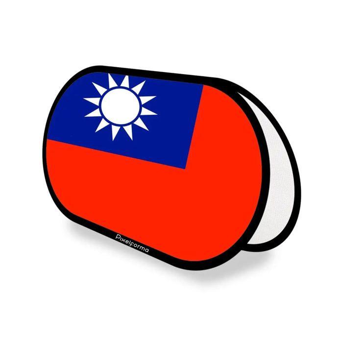 Drapeau - Taïwan - Ovale - 70 X 120 Cm - Polyester - Impression Recto/verso