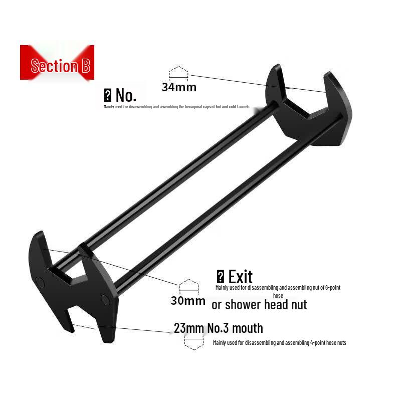 Dual-Axis Bathroom Sink Wrench