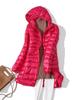 Women's Mid-Length Lightweight Hooded Down Jacket - 2025 Autumn/Winter Slim Fit Plus Size Outerwear