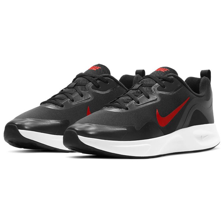 Nike Wearallday Casual Shock Absorbing Non-Slip Low Top Running Shoes Men sneaker Black Red White CT1729-004