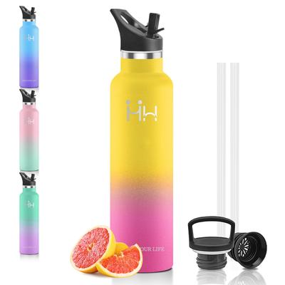CHENGWEI 1 Liter Edelstahl-Wasserflasche mit Vakuum Hält Getränke kalt oder kompatibel mit kohlensäurehaltigen Sportgetränken Leicht direkt zu trinken Geeignet für Hohe