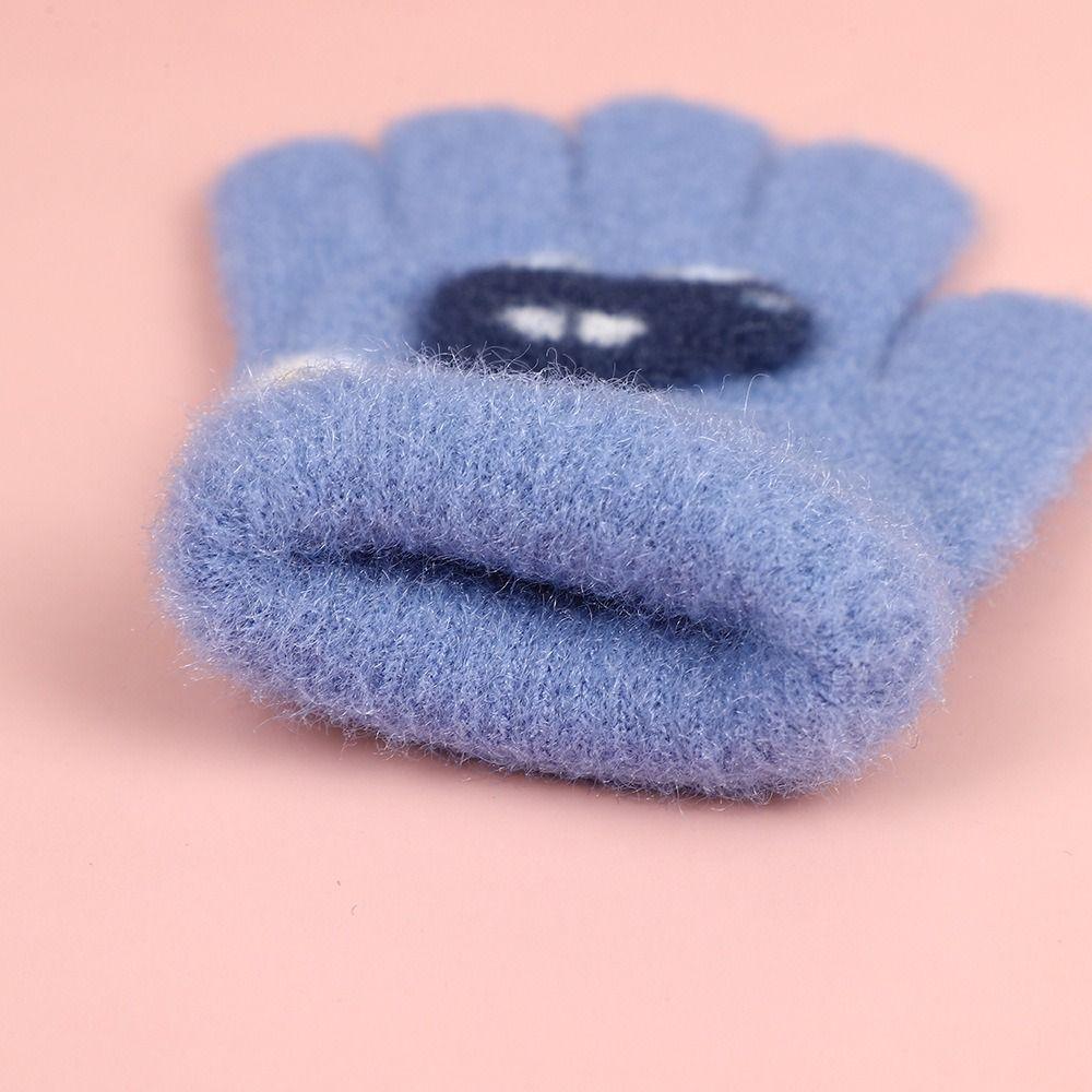 Coldproof Children Gloves Warm Knitted Mittens Durable Winter Plush Gloves  For 2-5 Years Kids
