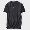 Men's Chinese-Style Short-Sleeve V-Neck Linen T-Shirt