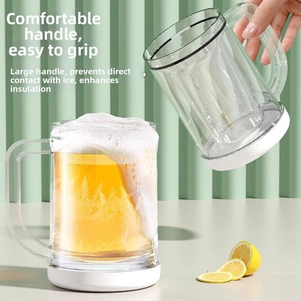 Plastic Cold Drink Chilled Cups Washable Freeze Beer Glass Double Interlayer Cup  Summer Cooling