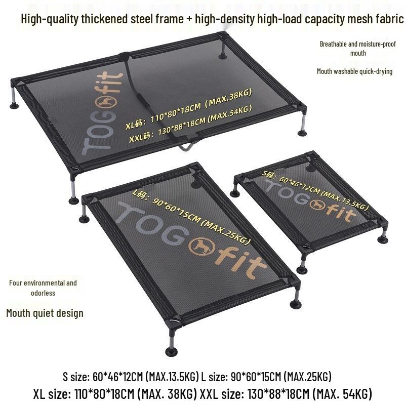 

Всесезонная уличная походная лежанка для собаки: Сетчатая конструкция, расположенная над землей, влагостойкая, устойчивая к разрывам, быстросохнущая и моющаяся S - Small
