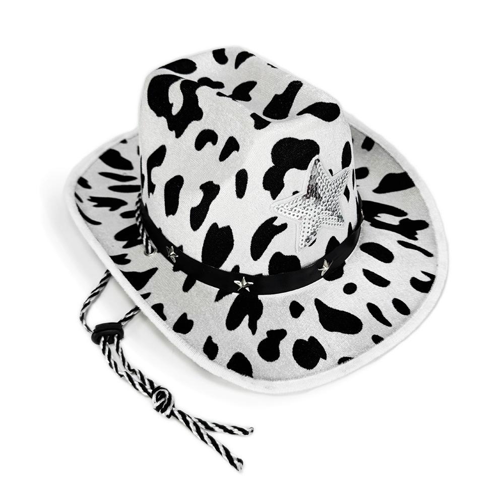 Punk Cowboy Hat Exotic Cowboy Hat Cow Print Hat Animal Print For Dance Country Concerts Halloween Party