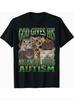 God Gave Him The Strongest Warrior Autism Cat Pattern TShirt  Fun Autism Awareness Promotional TShirt Unisex Clothing Y2K