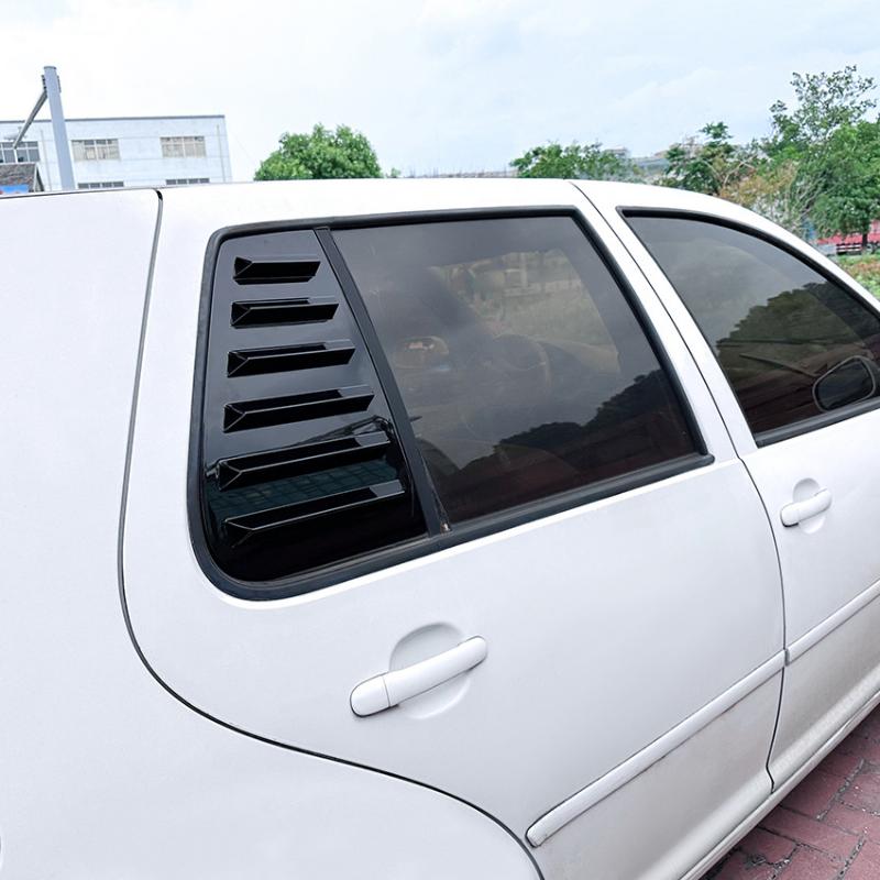 Auto-Heckscheiben-Seitenschlitze, Jalousieabdeckung, Außenverkleidung, schwarz glänzend, ABS-Kunststoff, für Volkswagen Golf 4 MK4 1997–2006