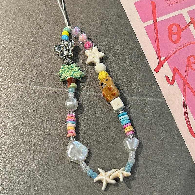 Mobile Phone Hang Rope Acrylic Phone Strap Coconut Tree Strap Decorative Starfish Phone Accessory For Photography Camera Diy