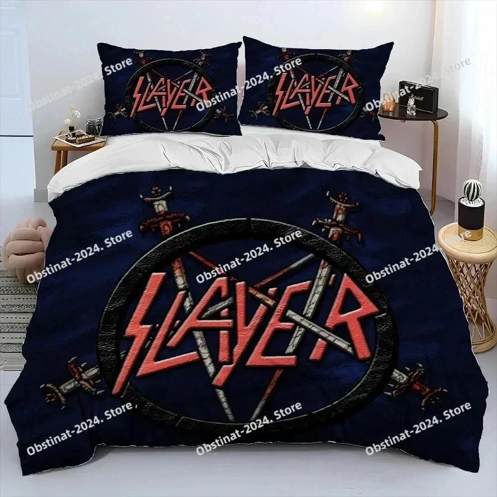 3D Slayer Heavy Metal Band Music Bedding Set Printed Single Comforter Quilt Bed Duvet Cover Pillow Case 3 Pieces Kids Adult Size