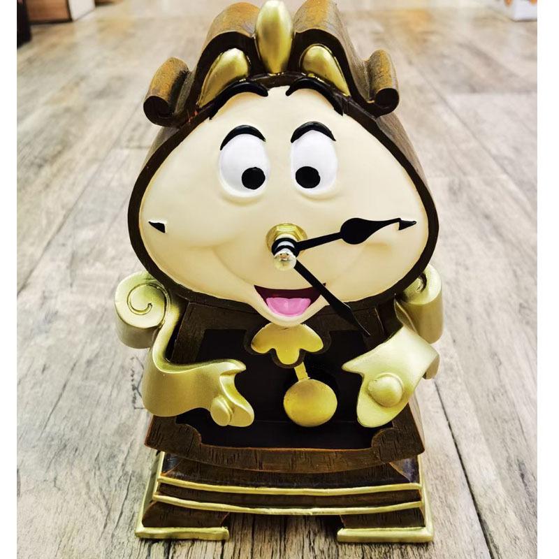 Beauty and the Beast Collection: Lumiere Candelabra & Cogsworth Pendulum Resin Table Clocks