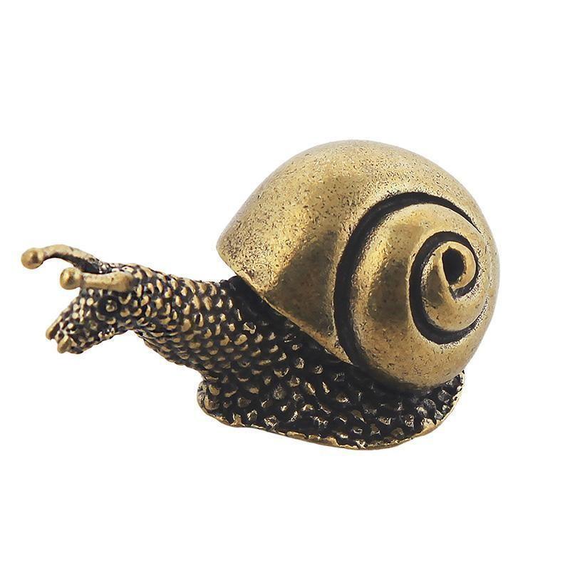 3Pcs Brass Simulation Animal Figurines Copper Snail Desktop Ornaments Tea Pet Miniatures Home Decoration