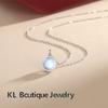 Original Necklace Round Moonstone Clavicle Chain Forest Small Fresh Girl Gift Fashion Simple Antler Pendant
