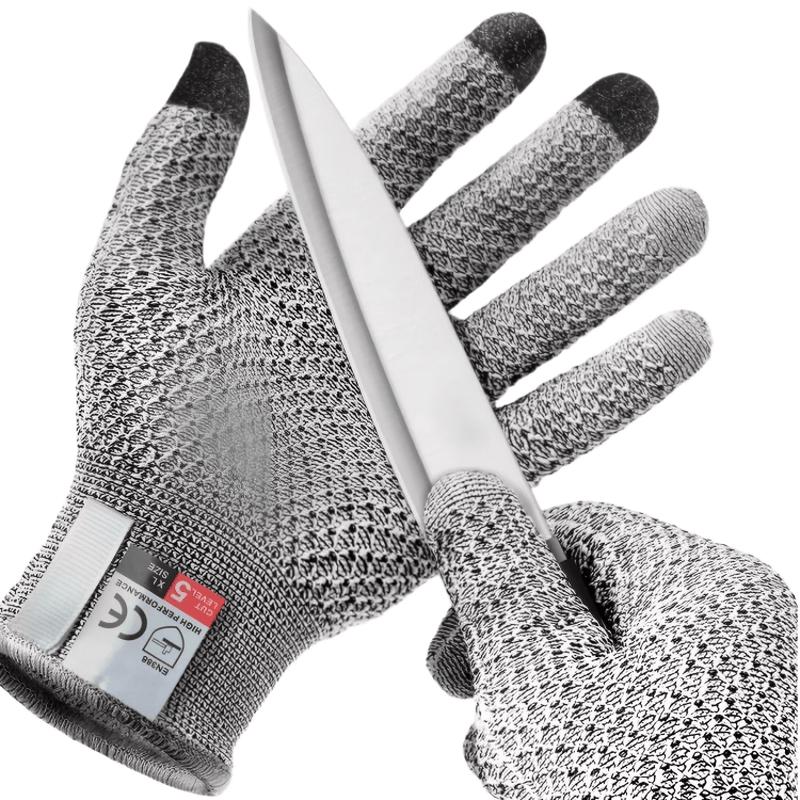 HPPE Level 5 Cut Resistant Touchscreen Work Gloves серебряный